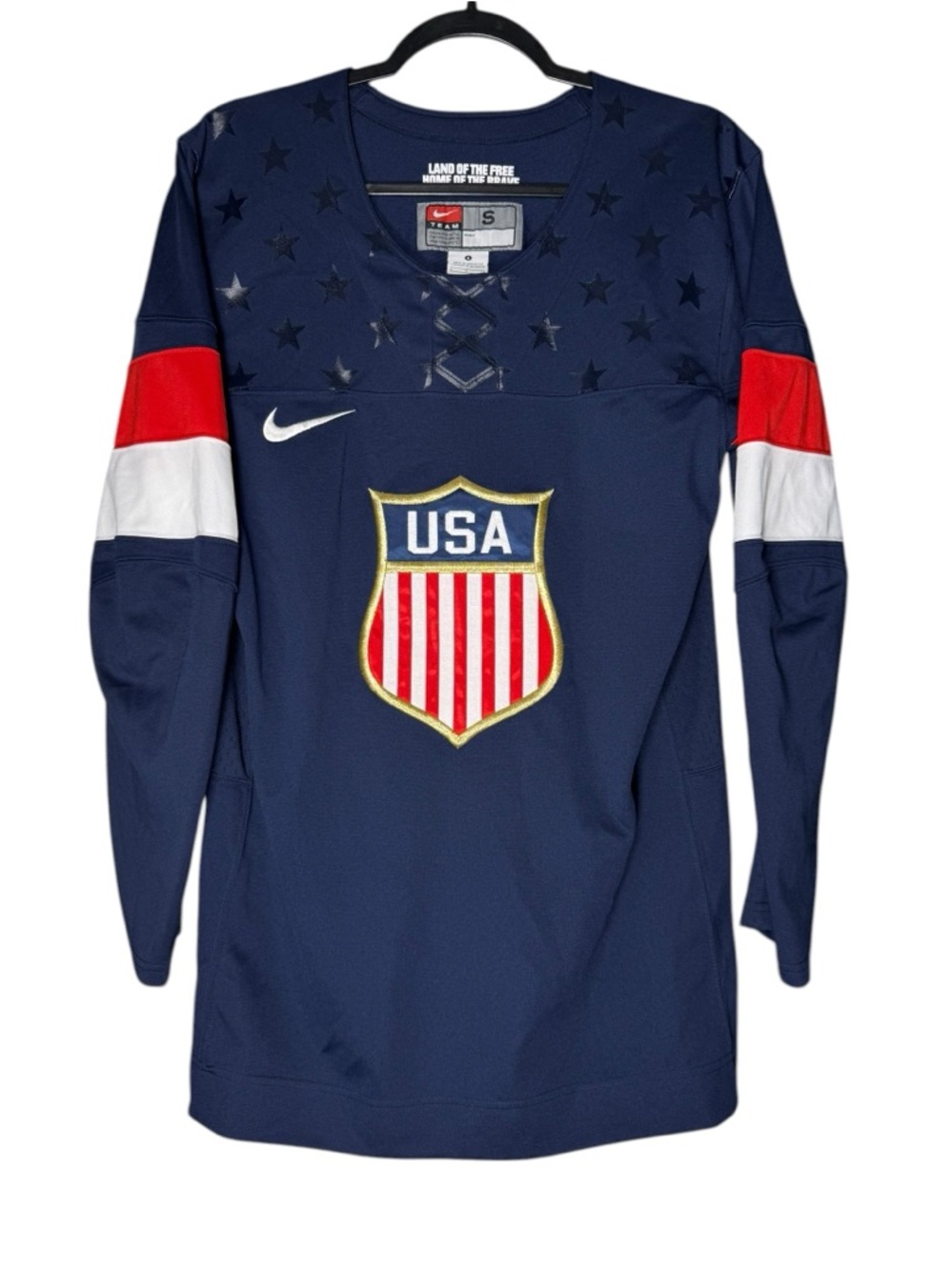 Nike Team USA Hockey Jersey Small Sporty Athleisure Americana Olympic Sochi 2014